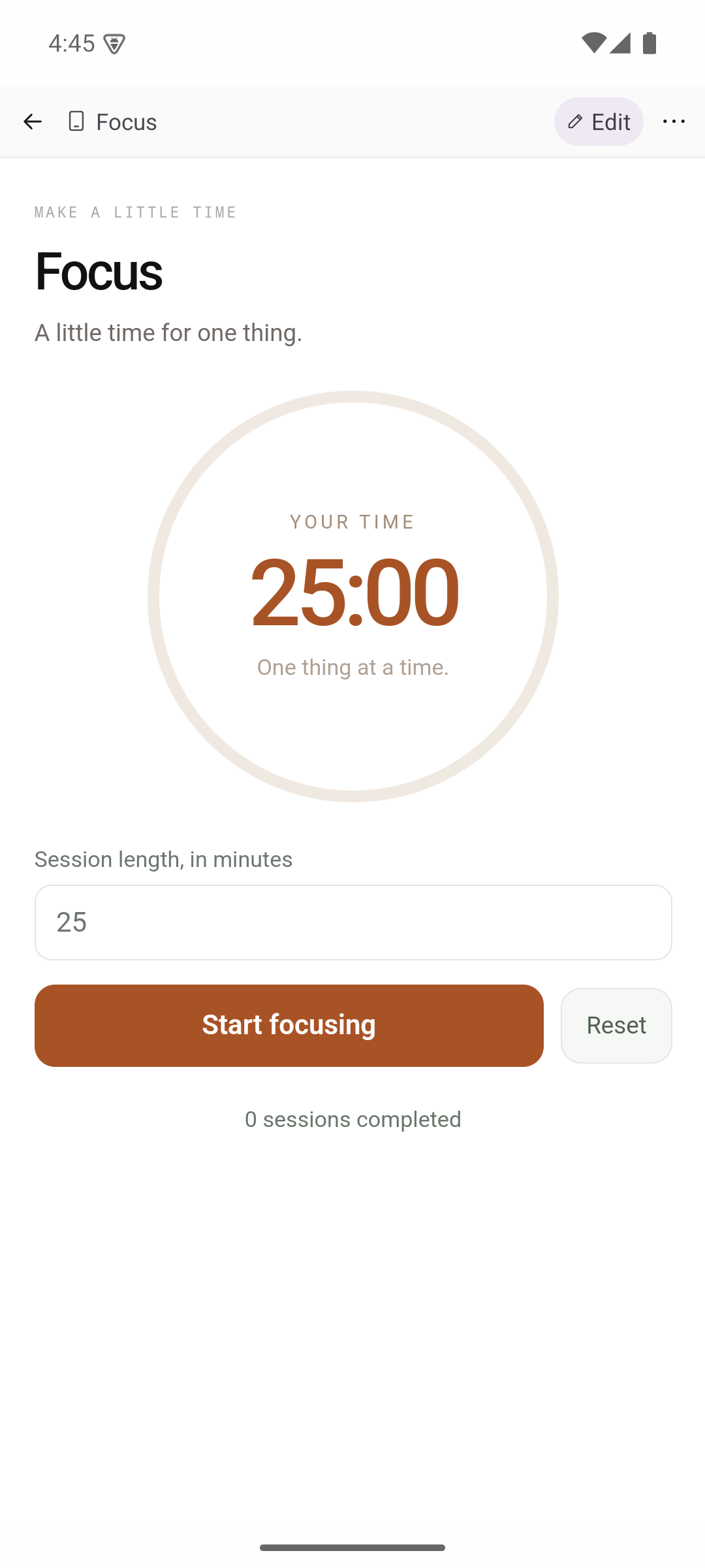A working example app open inside Build Me An App on Android.